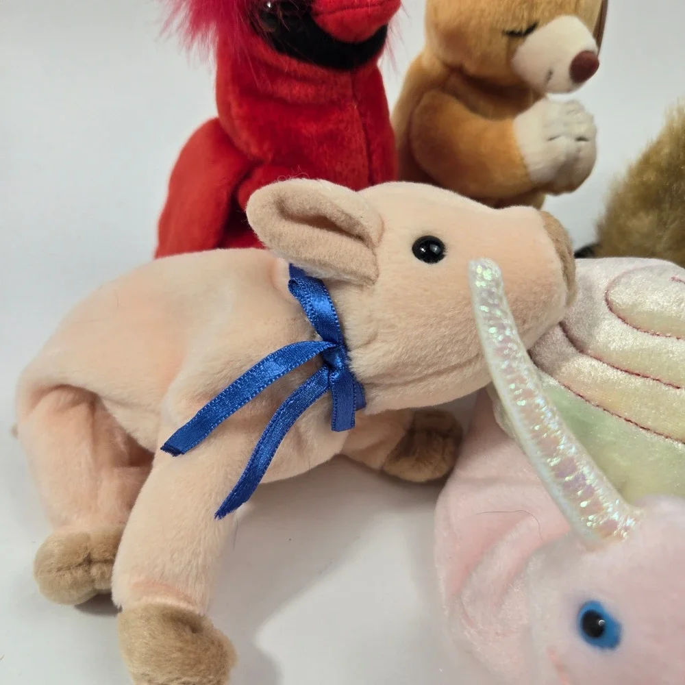 Ty Beanie Babies Lot Swirly Snail Stretch Ostrich Nuts Squirrel Mac Monkey Hope
